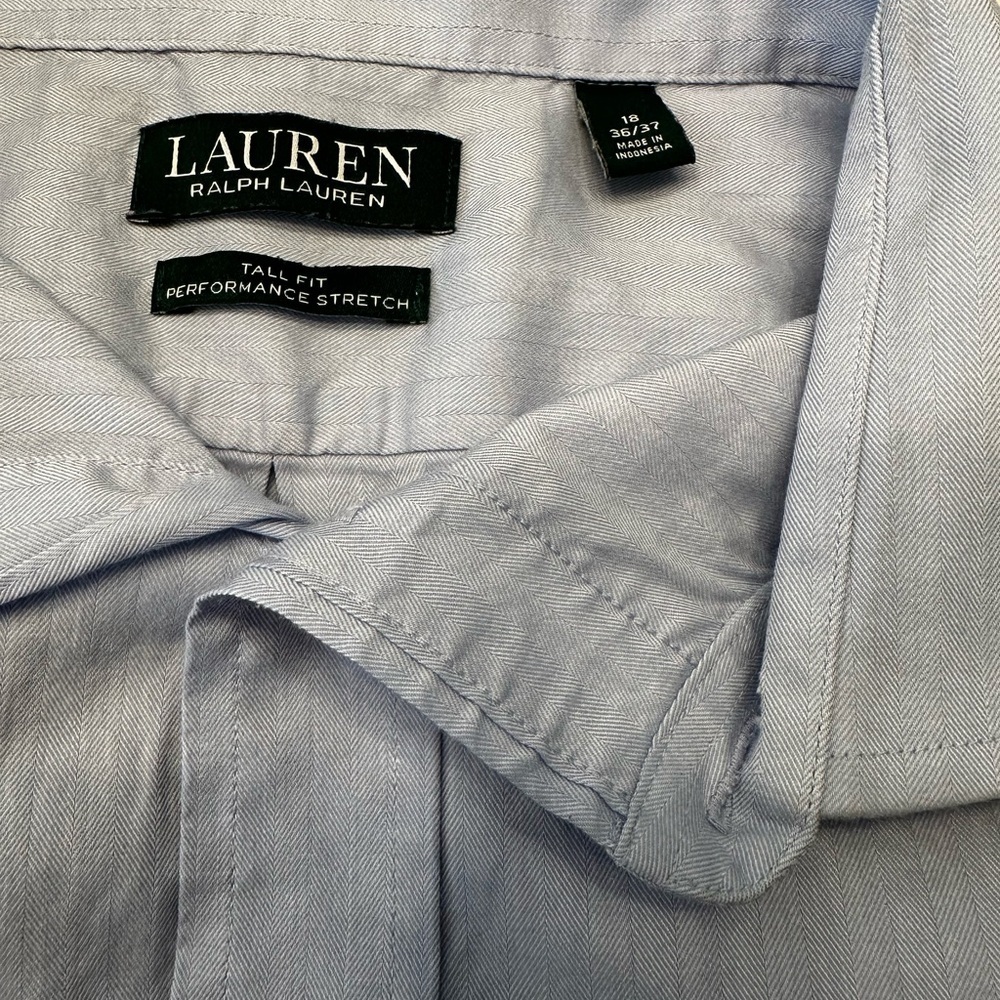 Ralph Lauren Blue Dress Shirt Elegant Cotton Blend - Picture 3 of 6